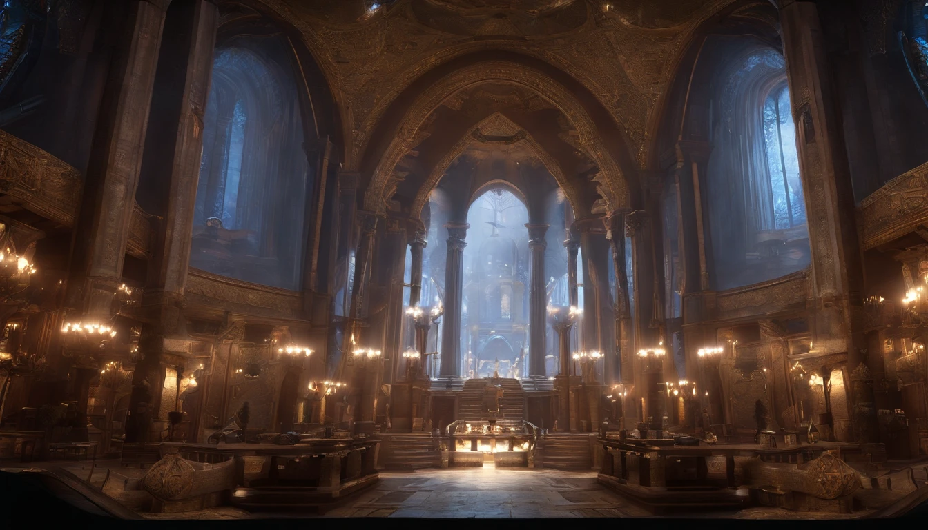 (The main subject: Wide-angle lens),（Warhammer 40K universe),((The city of the future))，35th century，(Wide sky), (sense of vastness), (Intricate details), (immersive experience), (Awe-inspiring),  Vibrant colors, Dramatic lighting