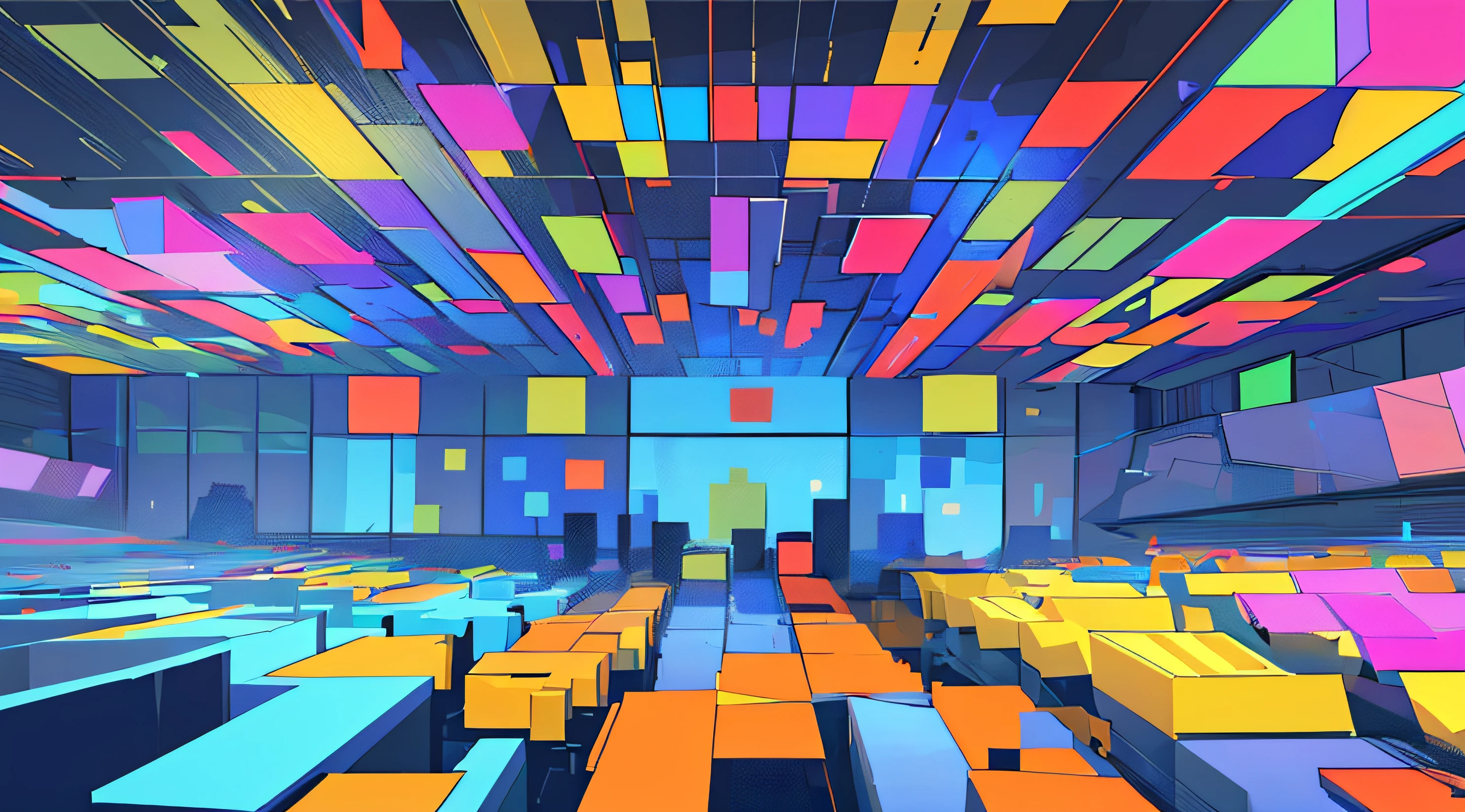 ((Best Quality, 8K, Masterpiece: 1.3)), A digital mosaic pattern composed of colorful, tessellating polygons, ideal for creating a contemporary look.
