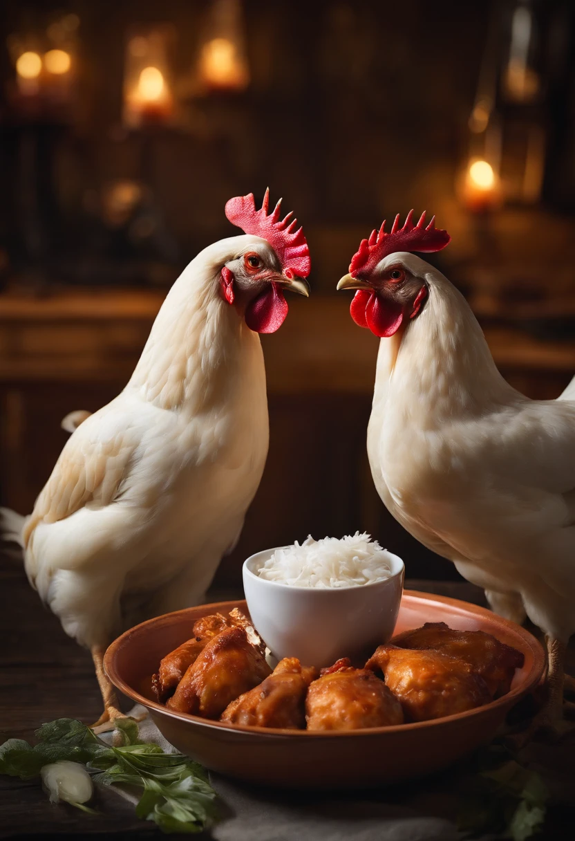 Three cups of chicken