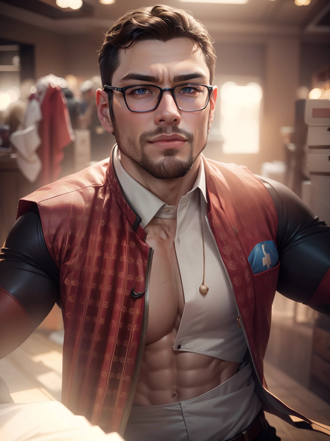 (masterpiece, intricately detailed, highest resolution, best quality:1.2), (doujin), a cocky battle academia jayce Instagram influencer,a 24 y.o muscle stud with a muscular physique sitting on a chair with black eyes,dark-skinned male, wearing a ((open jacket, chav, armbands)), (excessive cum), (cum on body), (cum drip), flaccid penis,saggy balls,hairy chest,vascular,muscle striations,soft light,fantastic realism,
