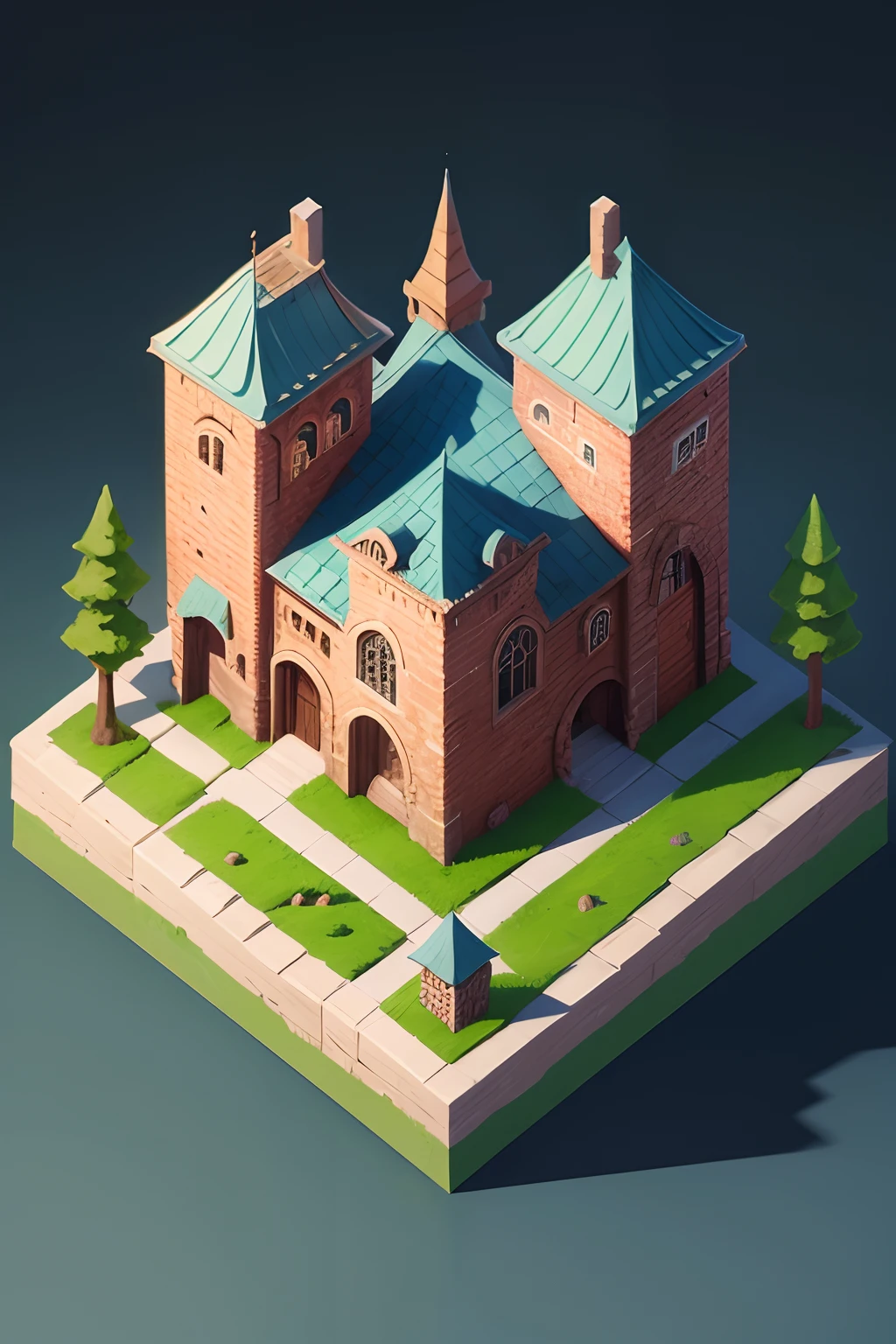 isometric medieval fantasy building tiles