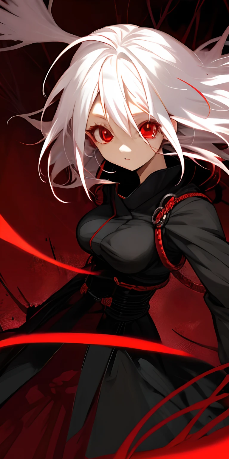 anime girl with red eyes and white hair