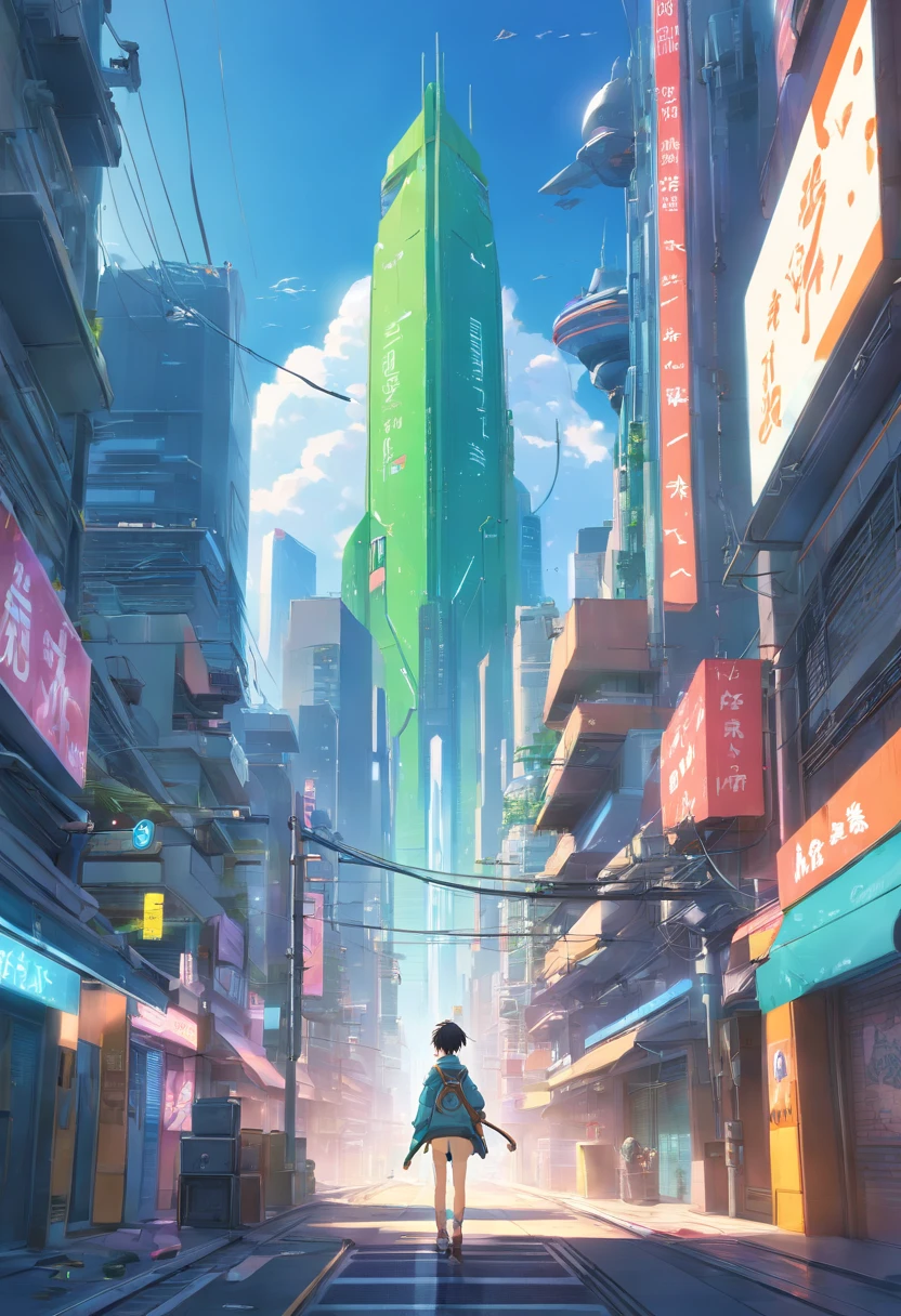 Um homem russo grabde e forte de cabelos nehros usando roupas cyberpunk e equipamento militar futurista, roupa futurista, medium muscles, olhar serio sombrancelhas grossas, carrega uma arma tecnologica, em um cenario futurista estilo solarpunk, predios de arquitetura futurista, Urban Utopian Solarpunk Paisagen, Estilo de anime 3D realista