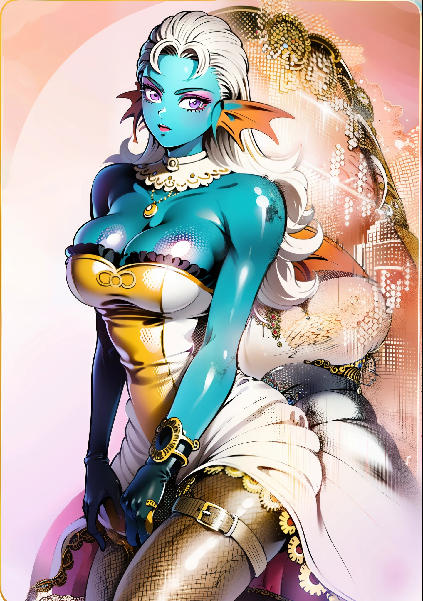 In 8K and,High quality,Animated (50), married woman, Beautiful, clean, Bright, Eye Highlights, Sexy, ultra gigantic tits, oversized tits, Erotic,,beautiful line art. Blue skin (80), Blue and orange gradient fins, White fringe, Bare shoulder clothes, Blue skin, Blue paws, Same big, Purple eyes, Surprised look, Red Lipstick, Dark makeup, Net tights for legs, Glowing skin (99), Ring finger of the left hand, Gold bracelet at left arm..., Background hotel background night, Dark night background, Outside (99), Costume Out, Out of Dress, Costume Out, Out of Dress, 8K, High quality, Animated (50), married woman, Beautiful, Beautiful, Bright, Eye Highlight, Sexy, ultra gigantic tits, extra large tits, Erotic, beautiful line art. Blue skin (80), Blue and orange gradient fins, White fringe, Bare shoulder clothes, Blue skin, Blue paws, Great ditto, Purple eyes, Surprised look, Red Lipstick, Heavy makeup, Net tights for legs, Glowing skin (99), Ring finger of the left hand, Gold bracelet at left arm..., Background hotel background night, Dark night background, Thrust out of the costume ( 99), chest protruding from the costume,,,, (999), Detailed drawing, Well drawn, Carefully drawn,eyebrows are thick、Eyebrows are white、