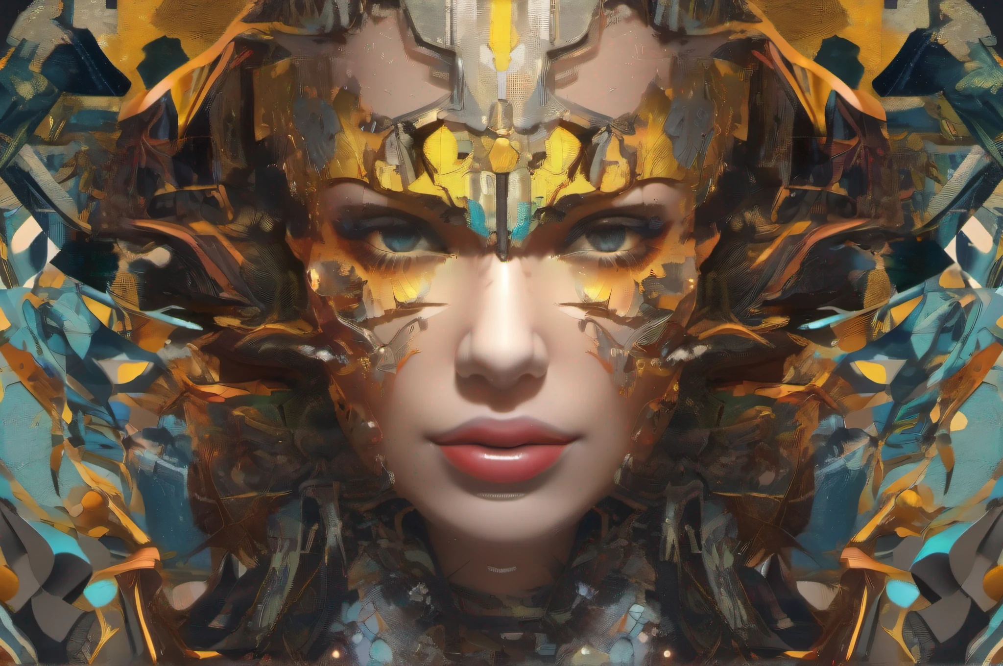 Post modernism style portrait. Ultra HD 32K --AR 16:9, -- chaos 1, --v 5., --s 1000, -q1, -- iw2, style raw