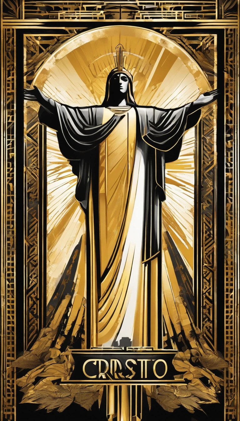 Cristo redentor, preto e dourado, poster filme