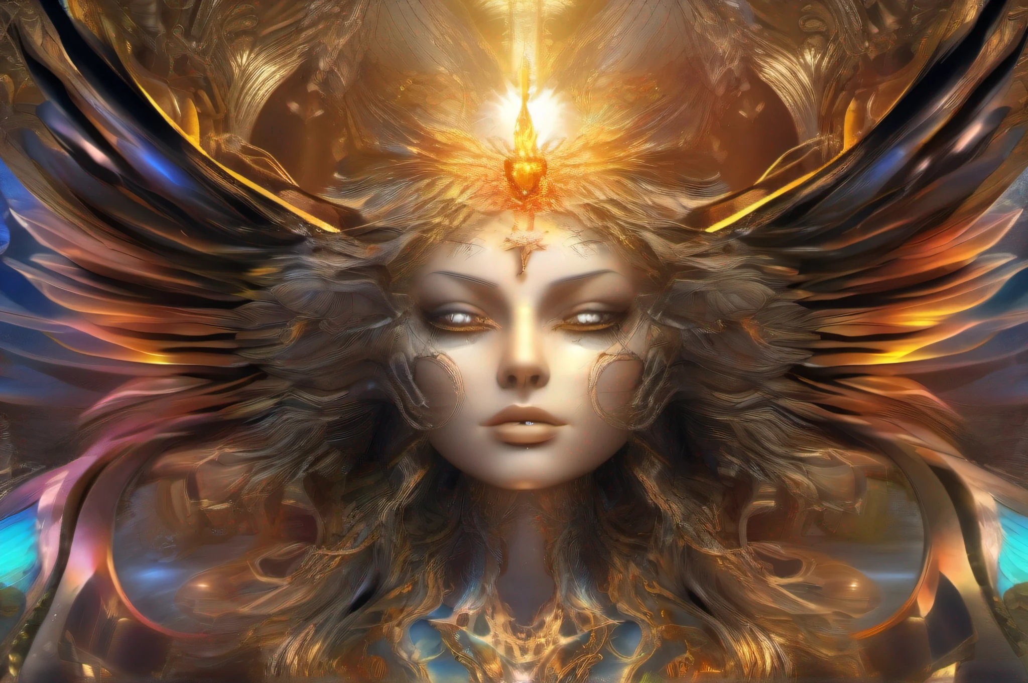 Angel core portrait in non lenear abstraction style. Ultra HD 32K --AR 16:9, -- chaos 1, --v 5., --s 1000, -q1, -- iw2, style raw