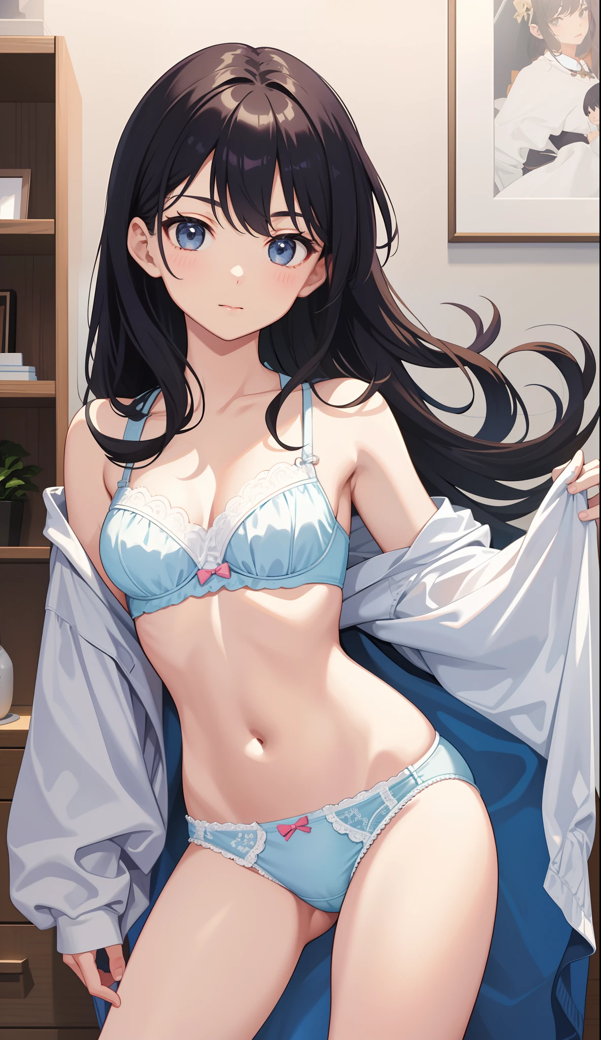 1girl in、AS-Adult、Underwear、Cute underwear、Upper body portrait、