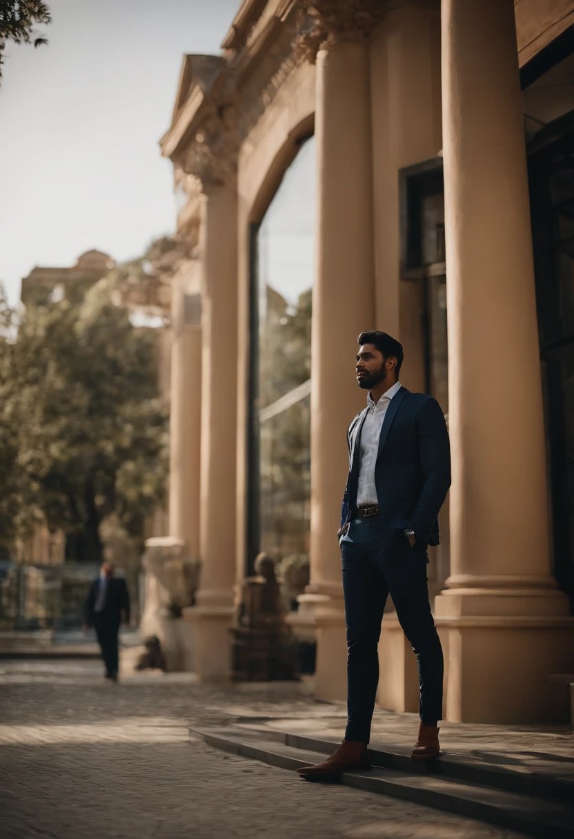 arafed man standing in front of a building with a sign that says guidance college, at college, jayison devadas, taken with sony a7r camera, taken with sony alpha 9, photo taken with sony a7r camera, very clear picture, taken with canon 8 0 d, captured with sony a3 camera