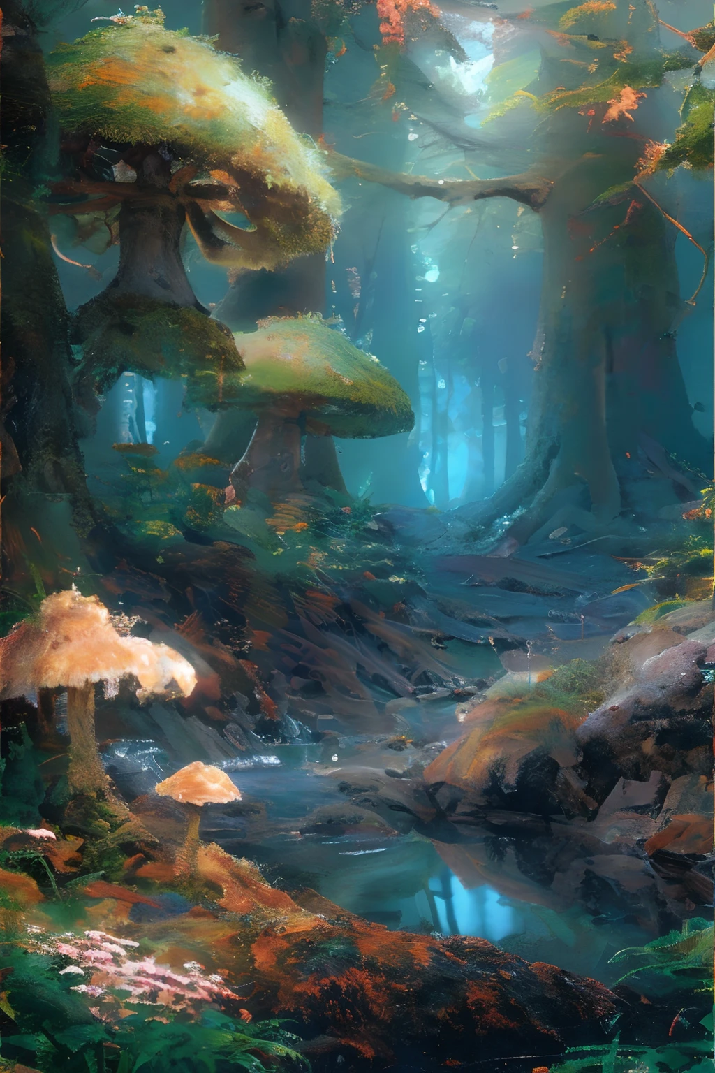 masterpiece, best quality, high quality,extremely detailed CG unity 8k wallpaper, An enchanting and dreamy scene of a fantasy forest, with towering trees, glowing mushrooms, and hidden fairy glens, creating a sense of mystique and enchantment, artstation, digital illustration, intricate, trending, pastel colors, oil paiting, award winning photography, Bokeh, Depth of Field, HDR, bloom, Chromatic Aberration ,Photorealistic,extremely detailed, trending on artstation, trending on CGsociety, Intricate, High Detail, dramatic, art by midjourney