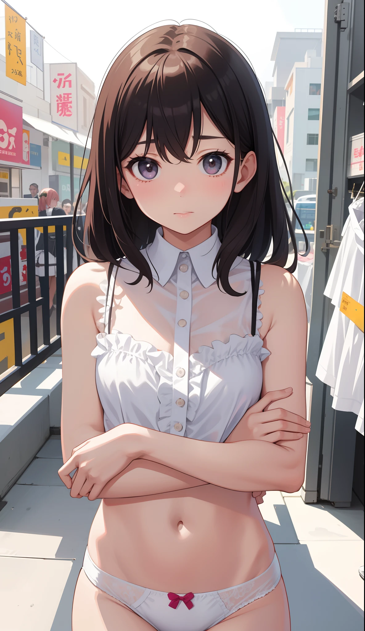1girl in、AS-Adult、Underwear、Cute underwear、Upper body portrait、