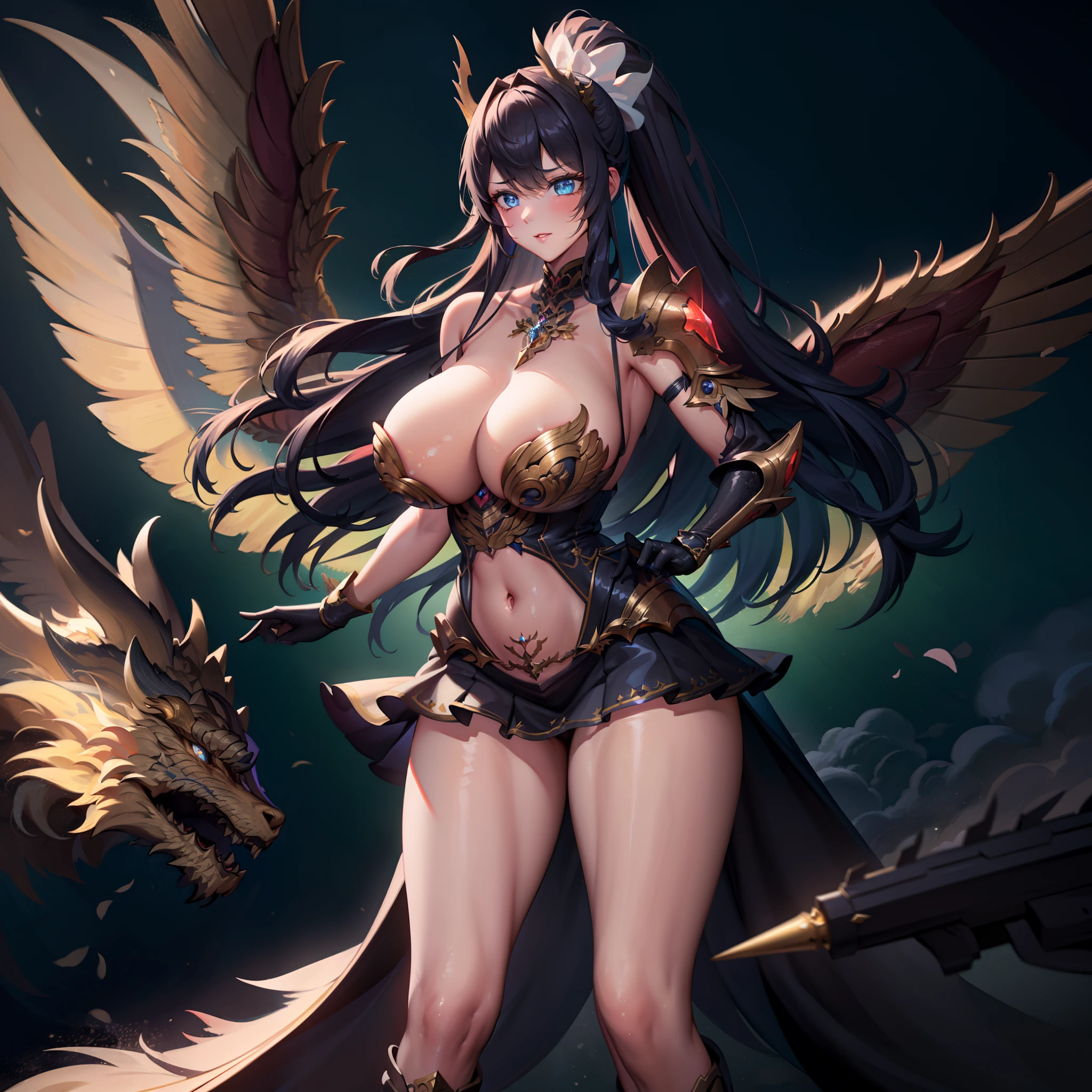 battlemech,(Blonde girl),(Huge ponytail),Glowing blue eyes,Blue Light Energy Longsword,Galactic,Mechanical and exquisite,((Blonde Beauty))pubic detail,mech wings,elegent,Blue Mecha,Glowing blue-blue eyes,(Stocking Heels),land,Mechanical and exquisite,pubic detail,mech wings,elegent,The tree々,There are hands and feet,angled,angled,immensity,Wind,hazy,Mecha's eyes glow blue,Blue Mecha,Glowing blue-blue eyes,Holding the sword of delicate light energy,Skysky,Mechanical and exquisite,pubic detail,Huge mech wings,elegent,The tree々,There are hands and feet,angled,angled,immensity,baiyun,hazy,Mecha's eyes glow blue,pubic detail,Winds of the future,sacredness,Cavalier,battlemech,Glowing blue eyes,Blue Delicate Sniper Rifle,Skysky,Mechanical and exquisite,pubic detail,Huge mech wings,elegent,The tree々,There are hands and feet,angled,angled,immensity,baiyun,hazy,Mecha's eyes glow blue,pubic detail,Winds of the future,sacredness,Cavalier,the face is clear,Face wearing mask armor,masterpaintings,best qualtiy,offcial art,the Extremely Detailed CG Unity 8K Wallpapers,brightened light,(light particules,(Illustration)(Farbe)goodlooking,impeccable,((Graphic Painting)),(Heavier stroke)),(bold lines),Highest image quality,masterpaintings,Filigree,long eyeslashes,(((silhuette))),Very detailed background,tulips,Banana leaves,lilie,dew,Date palm flowers,Ryu,Light white off-the-shoulder dress,Mottled sunlight,(Close-up of people),(Beautiful small in good shape)((Super best quality)), ((A very masterpiece)), ((super detailing:1.4)), ((hyper realistic lifelike 3d)), Dragon Warrior Girl, Mechanical body, Dynamic action poses in battle scenes, Mechanical weapons of very complex and heavy fighters, Off-the-shoulder fashion that blends dense and complex steampunk with dense gothic ta, Complex steampunk headgear, very thin long legs, Mechanical boots above the knee, Fluttering lace flared mini skirt, beautiful small breasts directed upwards,Somewhat long, Vertical curly silver hair fluttering in the
