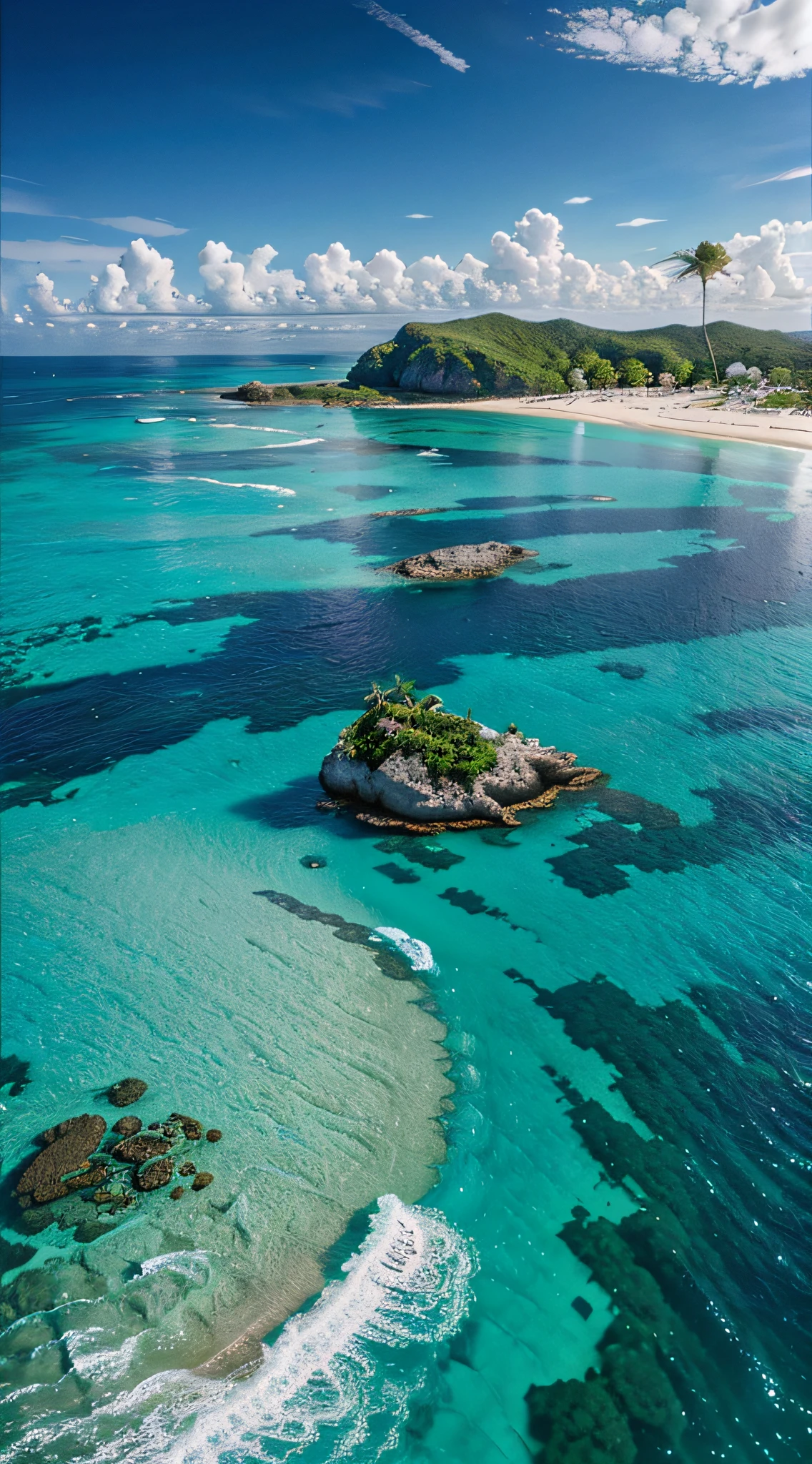 Wallpaper, photo, masterpiece, best quality,
Hyperrealism, sharp focus, studio photography, intricate details, high detail, beautiful ISLAND ON THE SEA, TURQUOISE AND CRYSTAL CLEAR WATER, PALM THREES, insanely detailed, hyper detailed, 16k resolution, realistic, vibrant colors, high detail, UHD, perfect composition, fine art photography 16k, soft natural surround cinematic perfect light