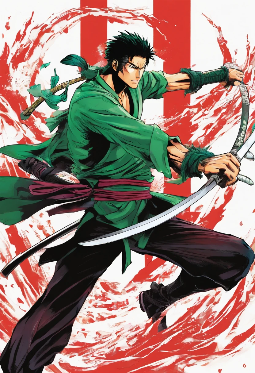Roronoa Zoro with three swords