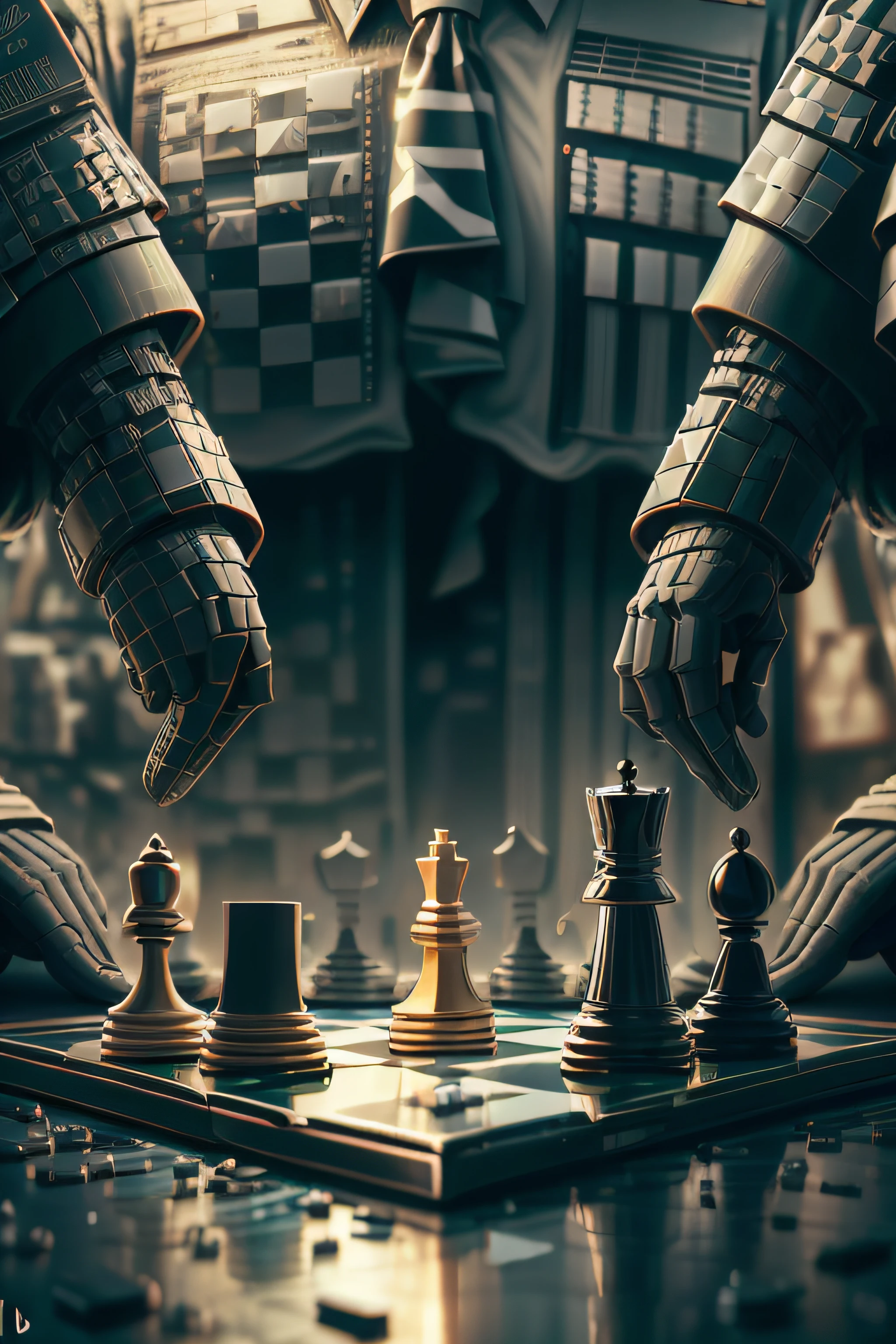 duality of military tactics and their application in everyday life situations. symbolic representation, like a chessboard with strategically placed pieces,, such as business negotiations or decision-making. A imagem deve transmitir a profundidade e a universalidade dos ensinamentos