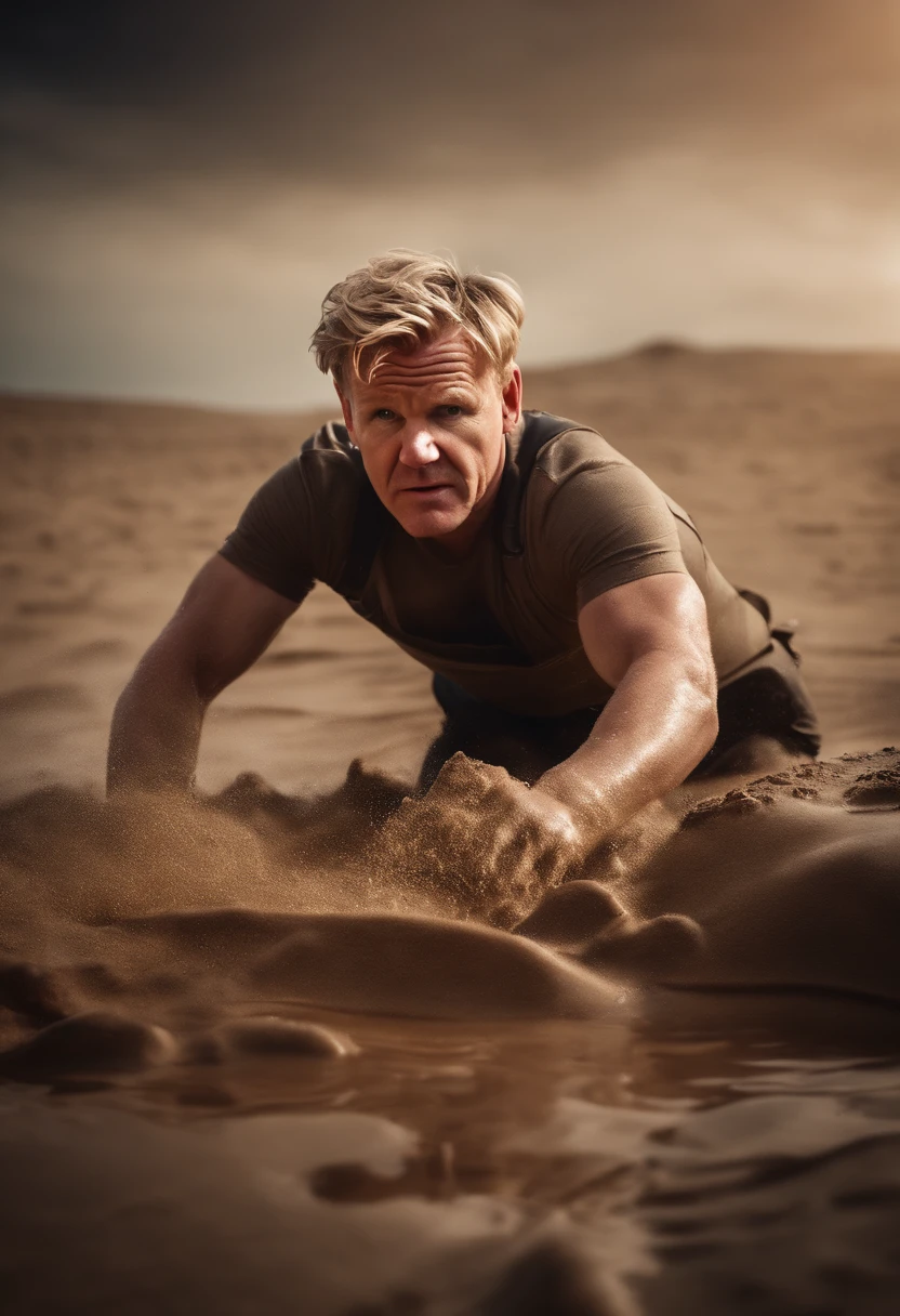 Gordon Ramsay stuck in quicksand