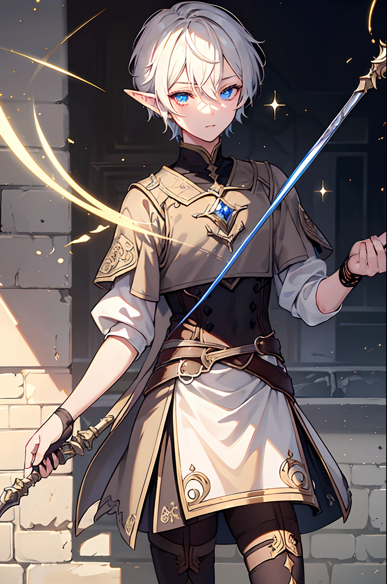 twinks male people elvish Having a rapier Sparkling light steampunc masterpiece Top image quality Darken shading(light) Clear cinematic shadow Increased attractiveness of the eyes {Perfect face} Clear the shine of the eyes Draw eyelashes neatly