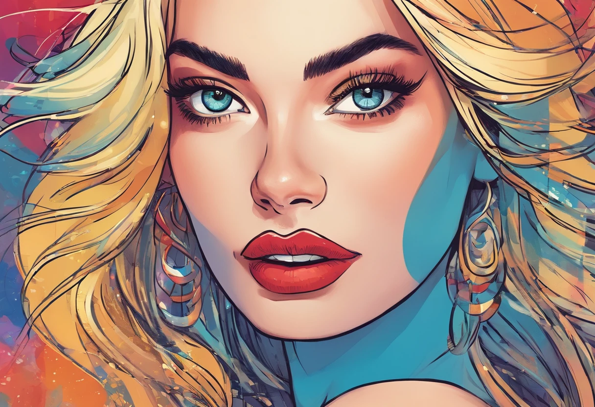 (Margot Robbie,Traje de Arlequina),best quality,ultra-detalhado,Realistic,vivid colors,Retratos,studio lighting,Bokeh,Olhos detalhados,Detailed lips,crazy expression,playful pose,esquema de cores vermelho e azul,soft lighting,fundo misterioso,visual estiloso,sorriso travesso,maquiagem diferenciada,alta resolução,profissional,Charme dos quadrinhos