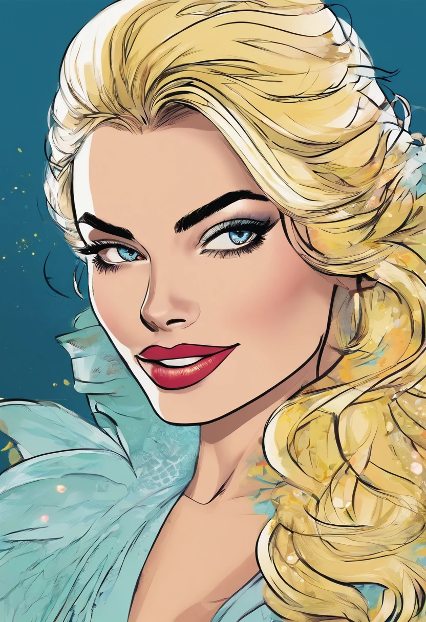 (Margot Robbie,traje de arlequina),best quality,ultra-detalhado,Realistic,vivid colors,Retrato,studio lighting,Bokeh,olhos detalhados,Detailed lips,crazy expression,playful pose,esquema de cores vermelho e azul,soft lighting,fundo misterioso,visual estiloso,sorriso travesso,maquiagem diferenciada,alta resolução,profissional,Charme dos quadrinhos, corpo inteiro