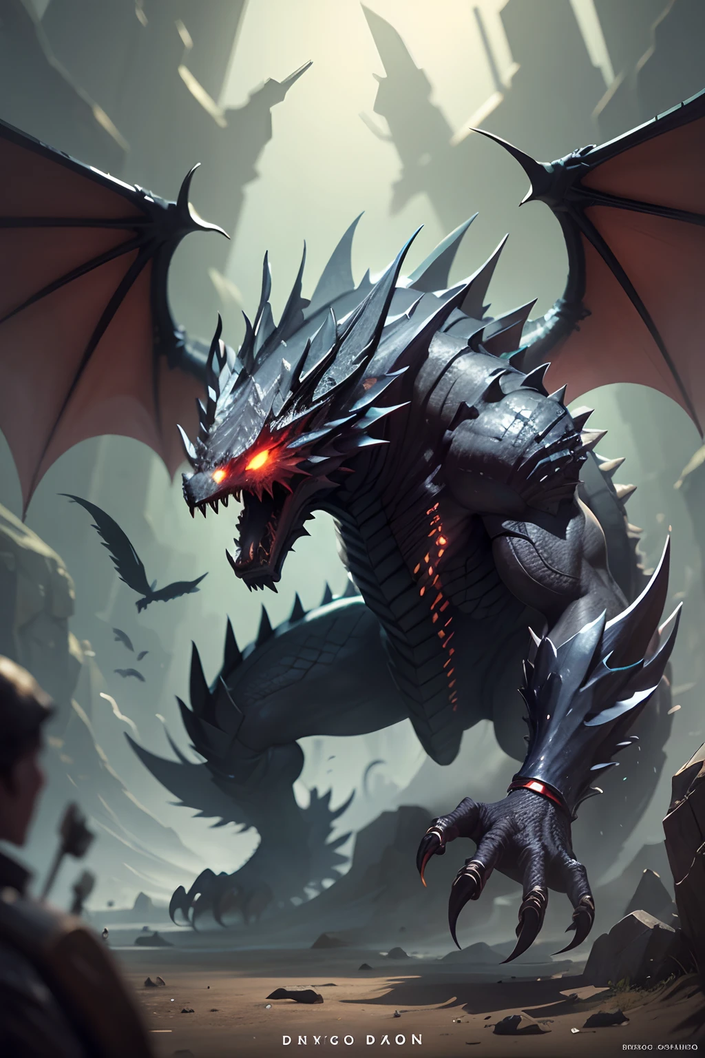 Black dragon in the game