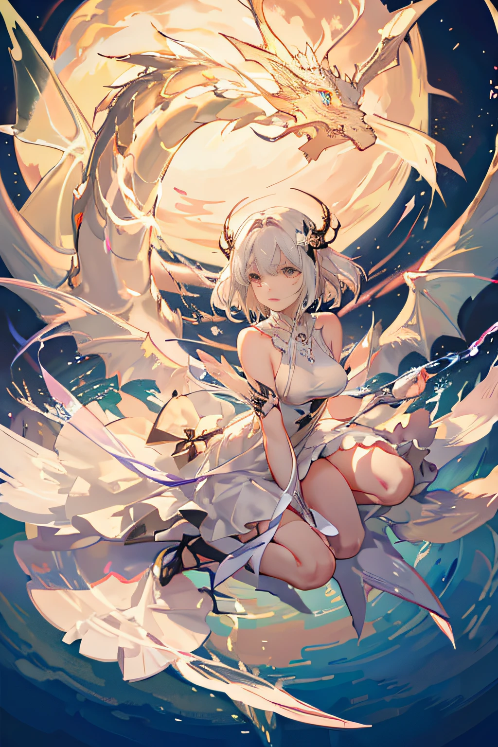 masterpiece, best quality,
1girl, night, Nineveh, meteor shower background, (groin:1.2), (bottomless:1.2), (pasties:1.3), (((squatting with legs spread))), (open chest, entirely white ultra-thin fabric, see-through ancient style robe), (the entire chest is see-through)), ((the tip of the chest is protruding)), (((without panties))),