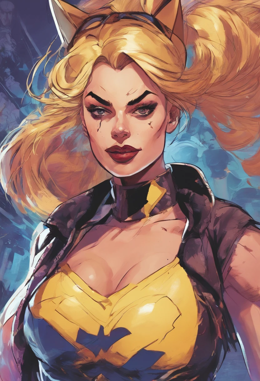 Margot Robbie, vestida como Batgirl