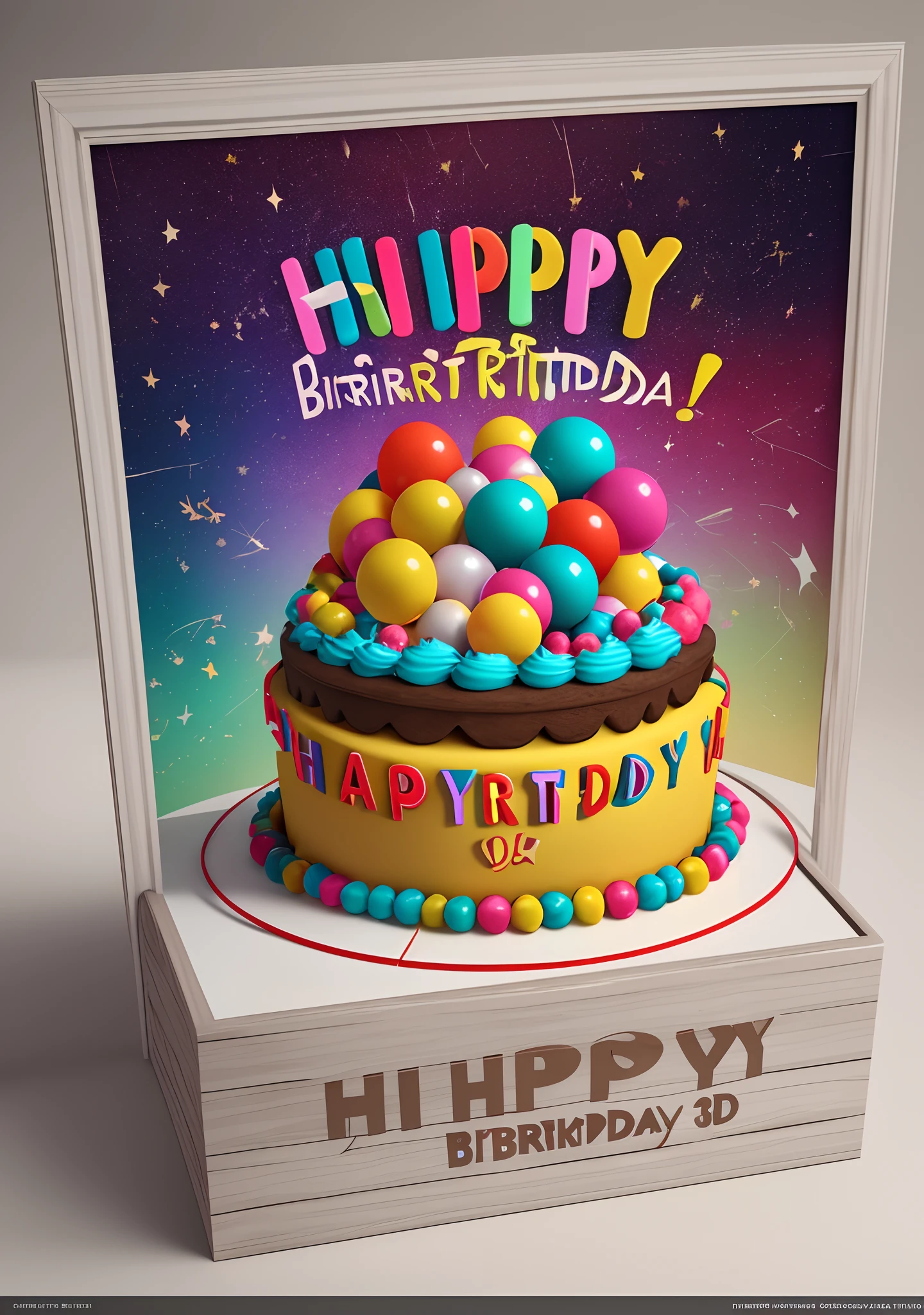 Create a festive poster that says “happy birthday Tika”, , 3d render, typography, poster, illustration --auto --s2