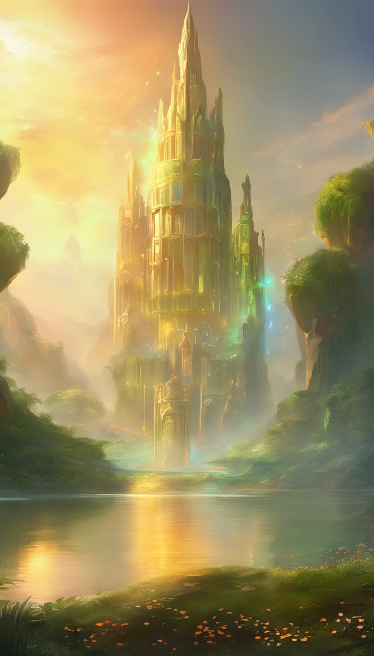 （close-up:1.5）, (solo:1.5), lotus flower, Green stem, Silt comes out of the water, gold light, aura background, (godrays:1.5), Sunlight shines down from above, god rays, ray tracing, negative space, UHD, retina, masterpiece, ccurate, super detail, high details, high quality, highres, 16k