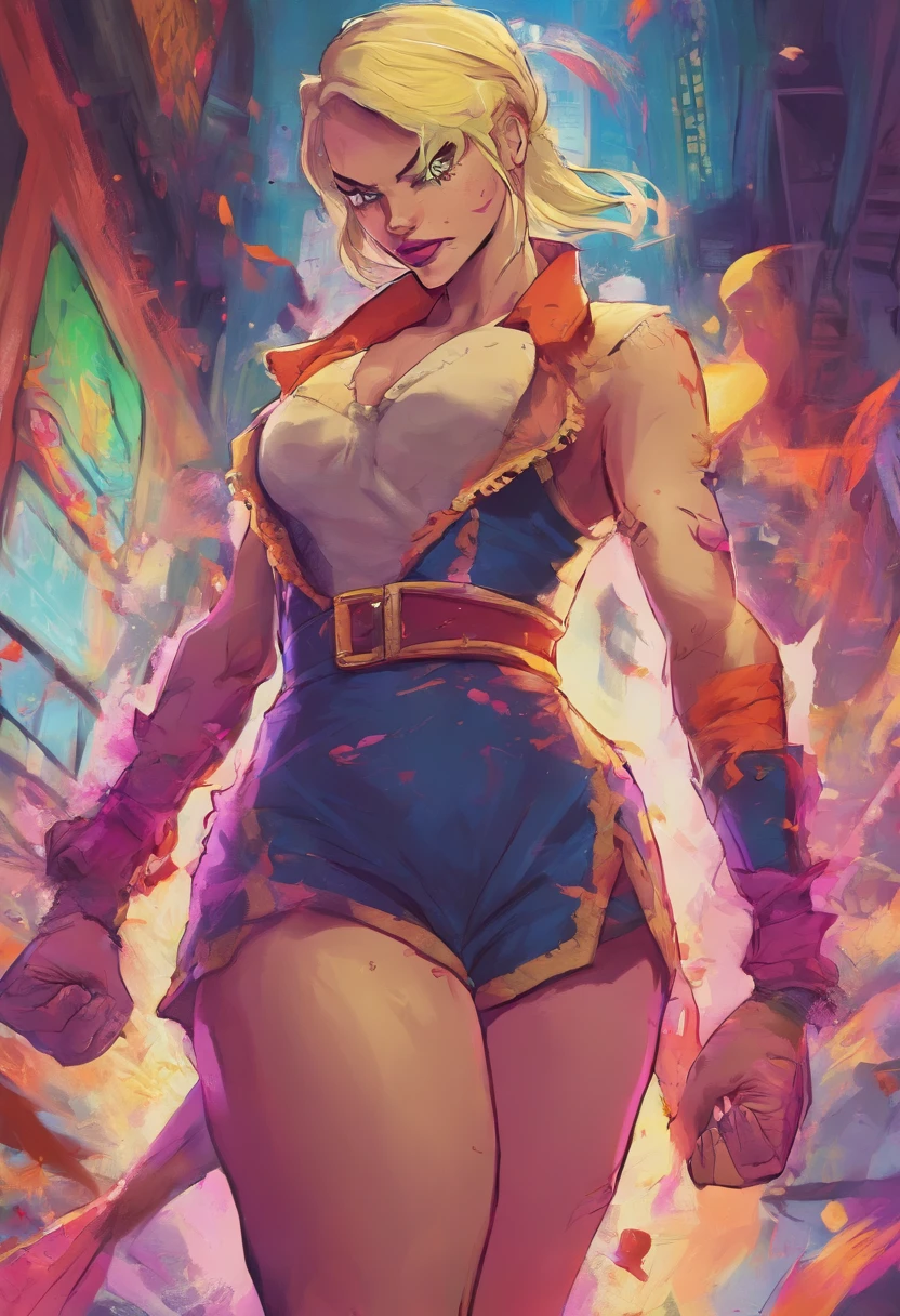 (work of art:1.2, best qualityer), 1 lady, standing alone, , class room, giorno, sit, blond, twintails, Eyes red, open collaboration, darkskin, (Breasts Open:1.1),