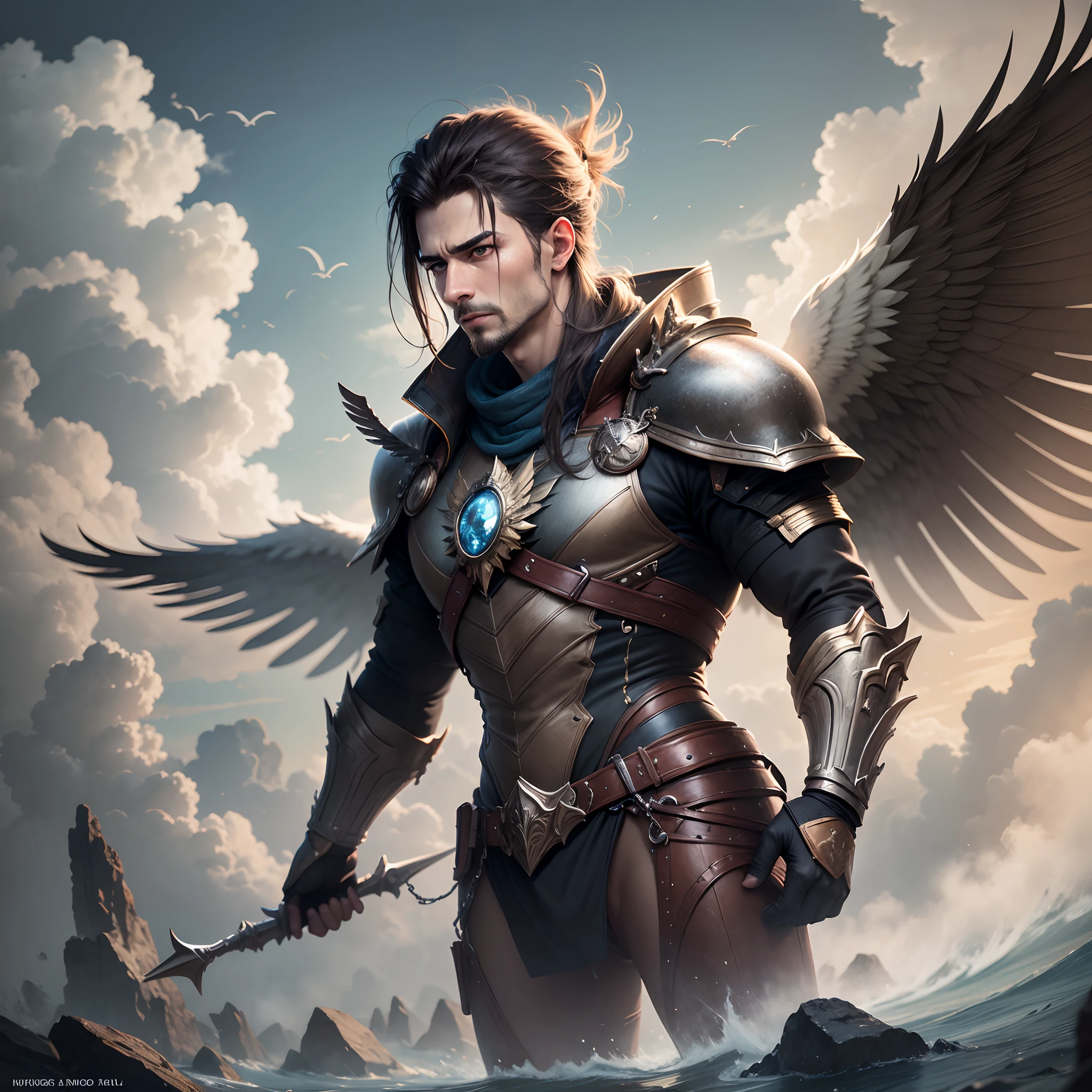 A man with wings portrait hyper realistic 4k High quality --auto --s2