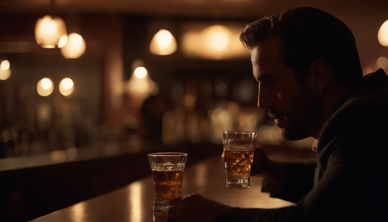 Man drinking at a bar