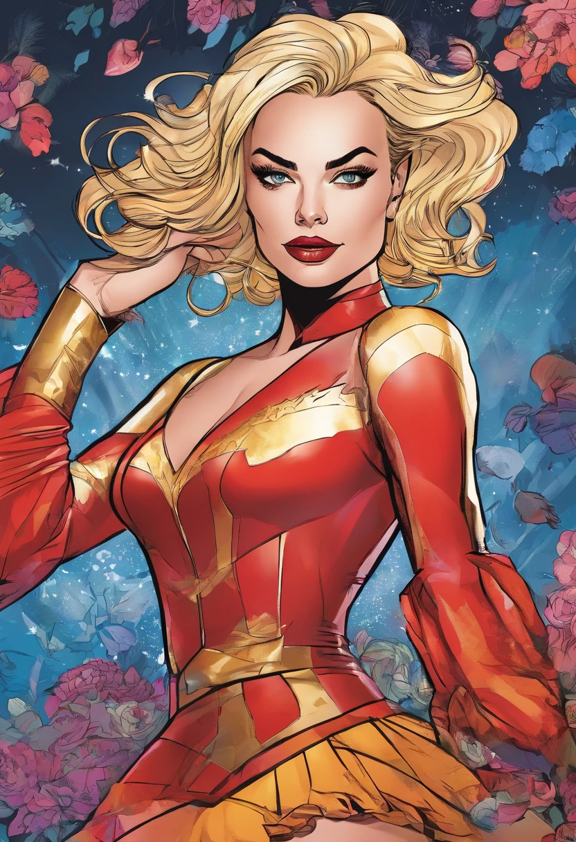 Margot Robbie, vestida como Arlequina