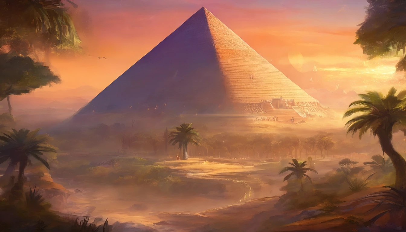 absurderes, Best quality,Ancient Egypt,pyramid,Faraway view
