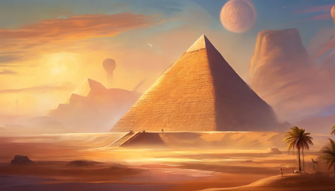 absurderes, Best quality,Ancient Egypt,pyramid,Faraway view