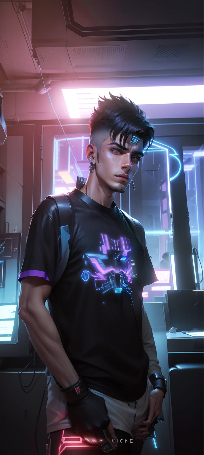 Change background cyber punk handsome boy realistic face 8k ultra realistic