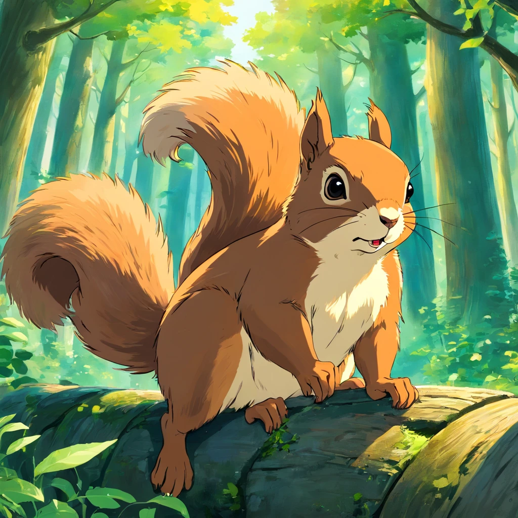 Once upon a time in the heart of Nutsville, a bustling woodland town where animals of all kinds lived, there was a squirrel named Sqwurl. But Sqwurl was no ordinary squirrel; he had a dream that reached higher than the tallest oak tree in the forest. He wanted to become the most famous DJ in all of Nutsville, spinning acorn beats that would make every creature groove.