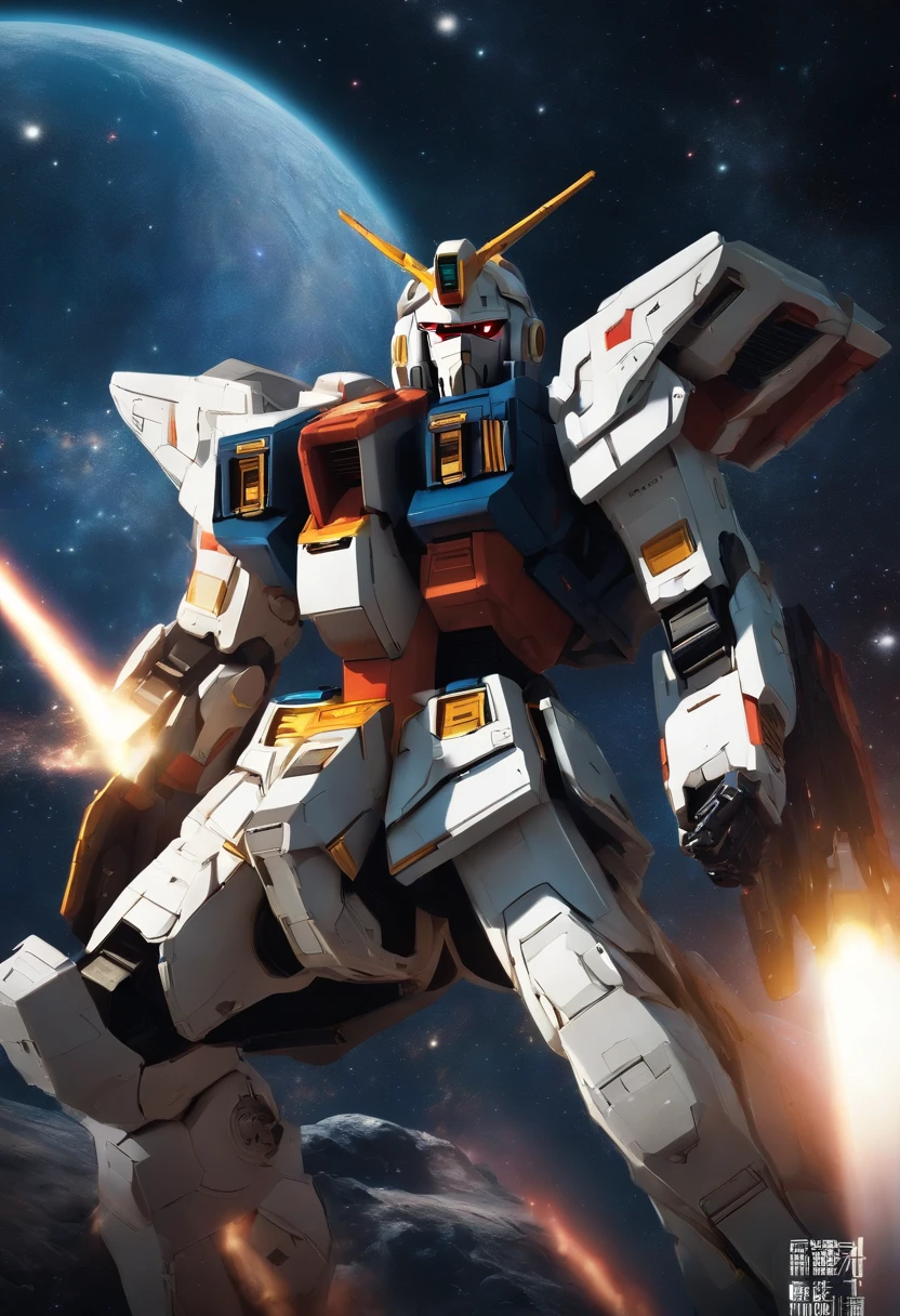 mechs, Gundam, battleing, plural, Beam saber, cosmic space