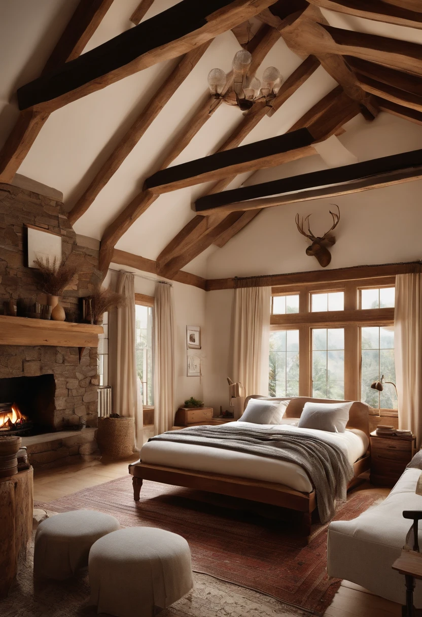 simple bedrooms,Different shooting angles in the same living room,Cozy cottage,، simple,With a hint of wood,k hd,Off-white main color