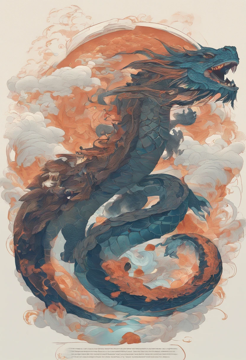 China-style，Chinese mythology，Dragon turtle，faucet，Angular，Turtle body，Giant tortoiseshell shell，（Heavy tortoiseshell shell：1.4），The tail of the snake grows out，has horns on its head，tosen，Ferocious，gargantuan，The eyes glow blue light，the sea，Huge waves，surrounded by cloud，中景 the scene is，Full body like， highly detailed surreal vfx，oc rendered， - AR 16:9 --q 2 --s 1000