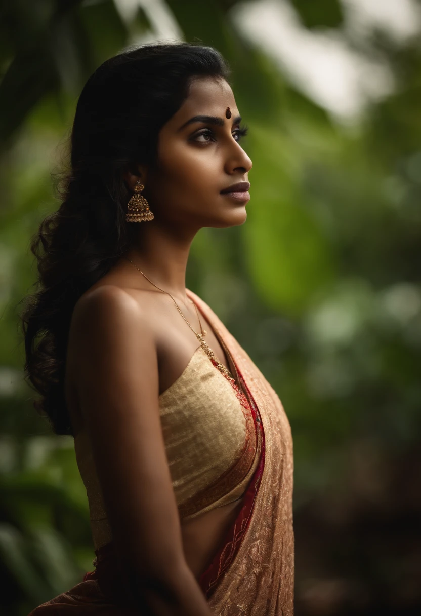 vizualize ayoung srilankan beauti girl,wearing,