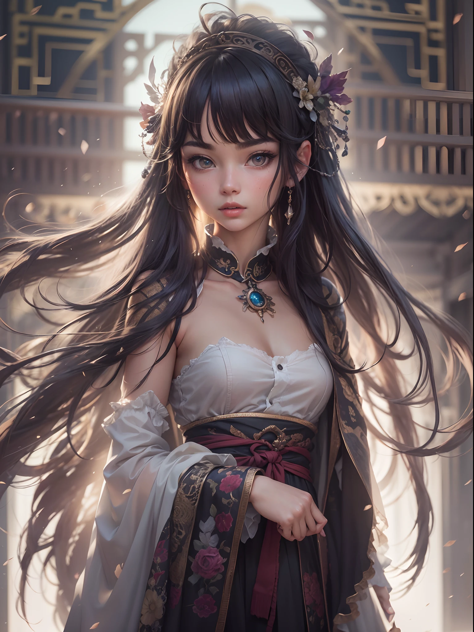 UHD, Masterpiece, High Quality, High Detail, Top Quality, Hi-Res, HD, 16k, 8k, 4K, Award-Winning BREAk, Realism, Depth of Field, Cinematic Lighting, Backlight, Symmetry, Bokeh, f/1.8, Eye Level Shot, 35mm, Hasselblad, Very Delicate and Beautiful, Very Detailed, Amazing, Fine Detail, Masterpiece, Best Quality, Official Art, Absurd, Incredibly ridiculous, Ultra detailed, High Definition, Very detailed, Beautiful cute girl, (Cowboy Shot: 1.25), Break, Hair behind the ears, Very detailed eyes and face, Beautiful detailed eyes, Face light, 18 years old, (black long straight hairstyle: 1.2), detailed hair, (slender: 1.15), perfect anatomy, perfect proportions, (Ancient Chinese city background: 1.25), detailed background, (looking at the viewer, facing the viewer: 1.15), ((seductive model pose)), (((dynamic pose))), cinematic lighting, NSFW