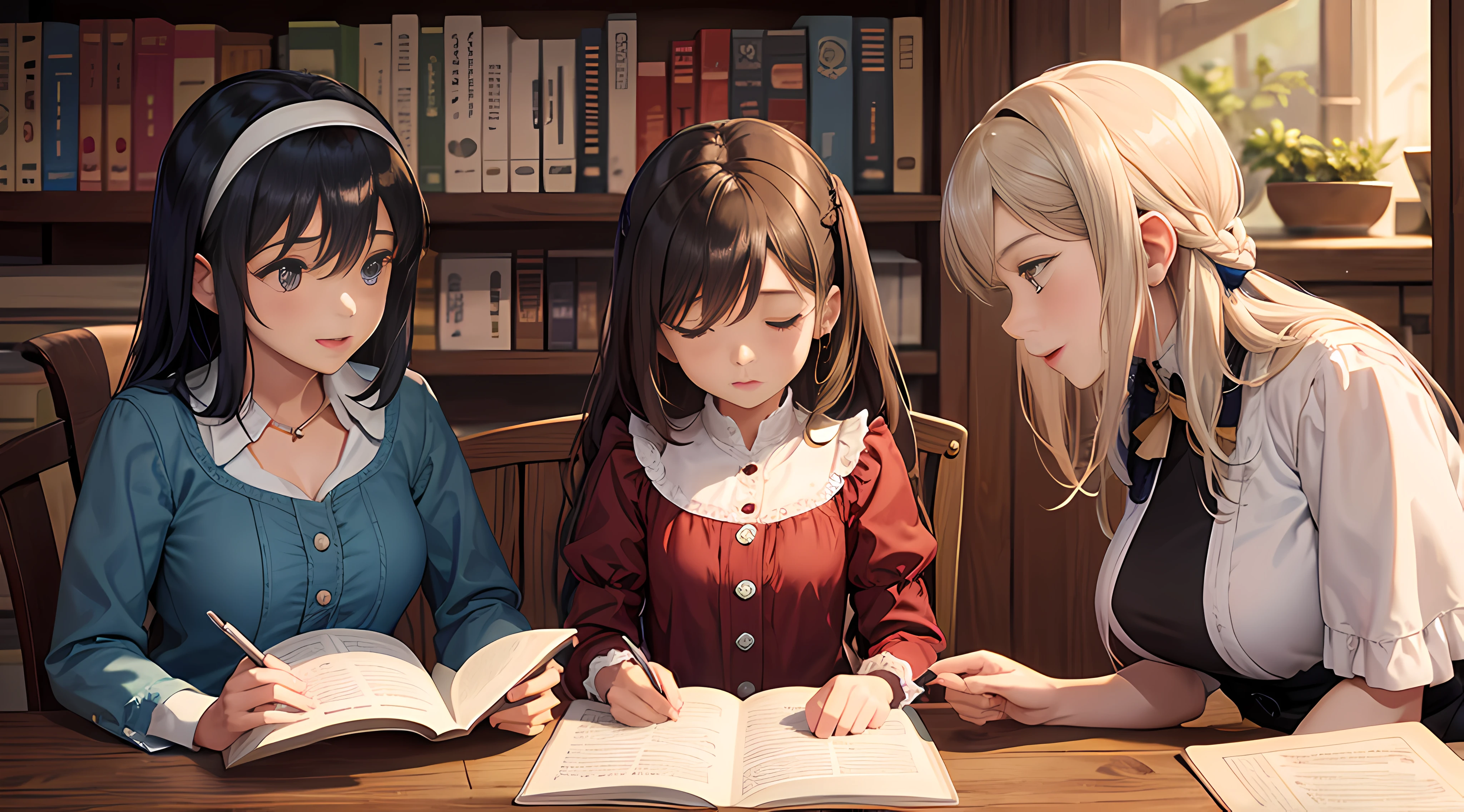bust chart,Mother reading storybook to her daughter