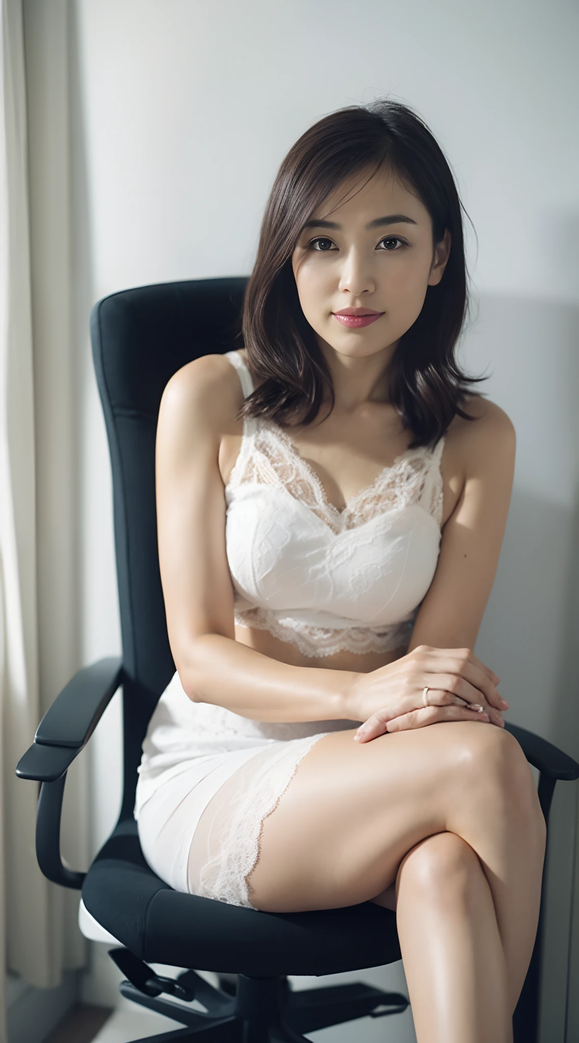 sitting in the chair、Spreading legs