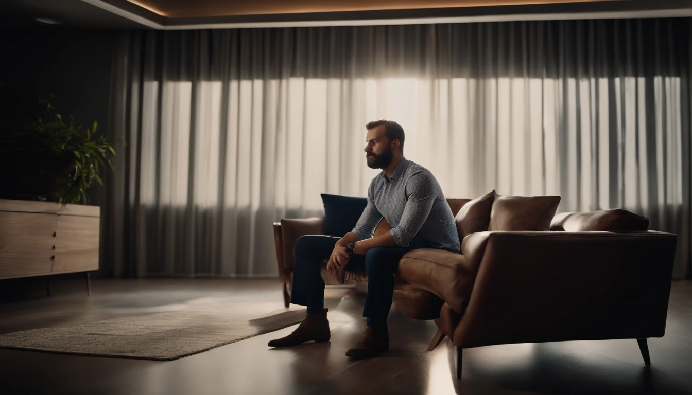 Man sitting haughtily on a sofa