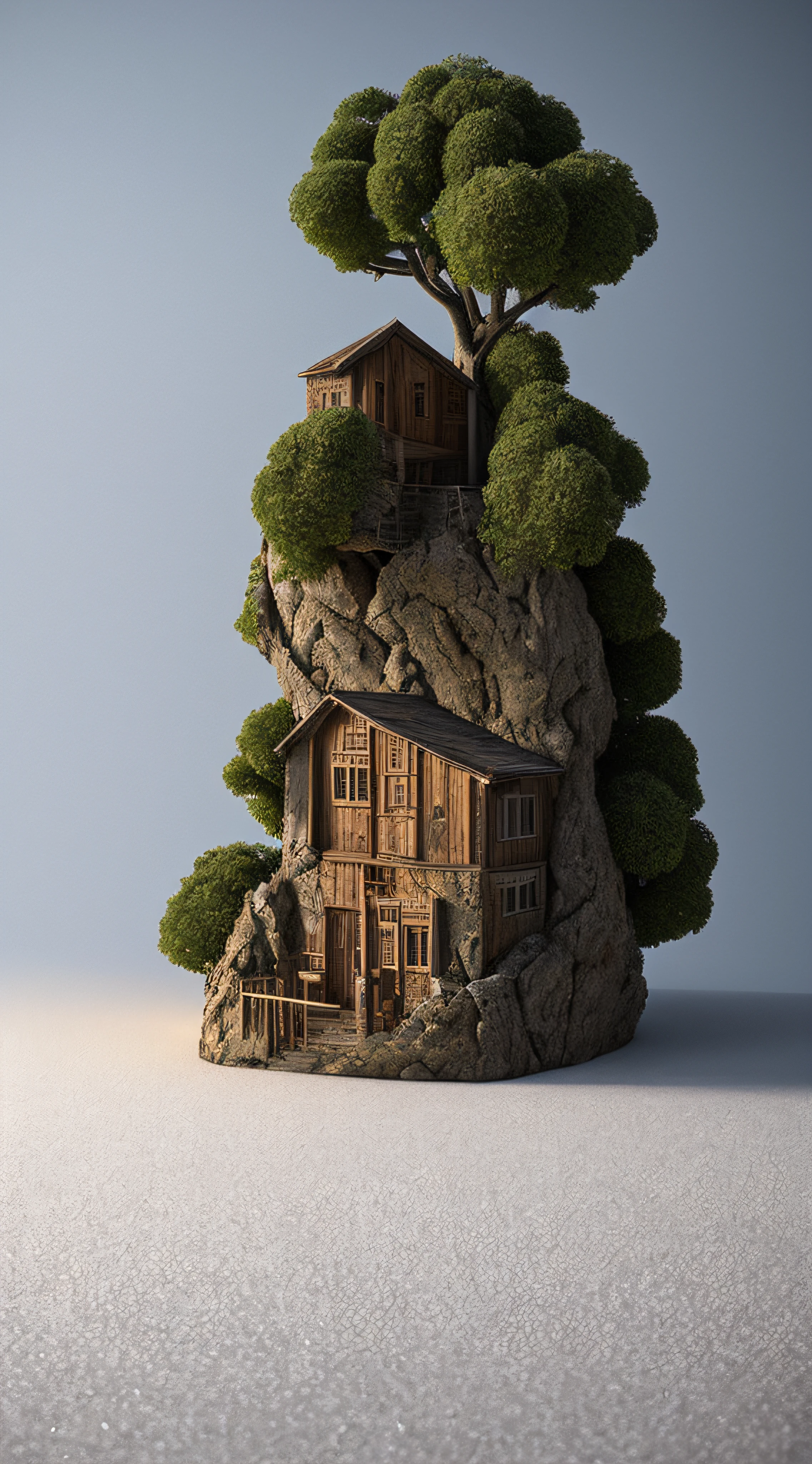 masterpiece,(RAW photo, best quality), C4D,render,3D,blender,Depth of Field,Octane Rendering,ultra-detailed, highres, extremely detailed,,mini\(ttp\),miniature,uncanny, celestial, Biscuit, A rustic bakery adorned with vintage decor, exuding a cozy and nostalgic ambiance, A foggy with mist hanging over the hills and valleys,night snow scenery, flower,tree,road,wood,rock,