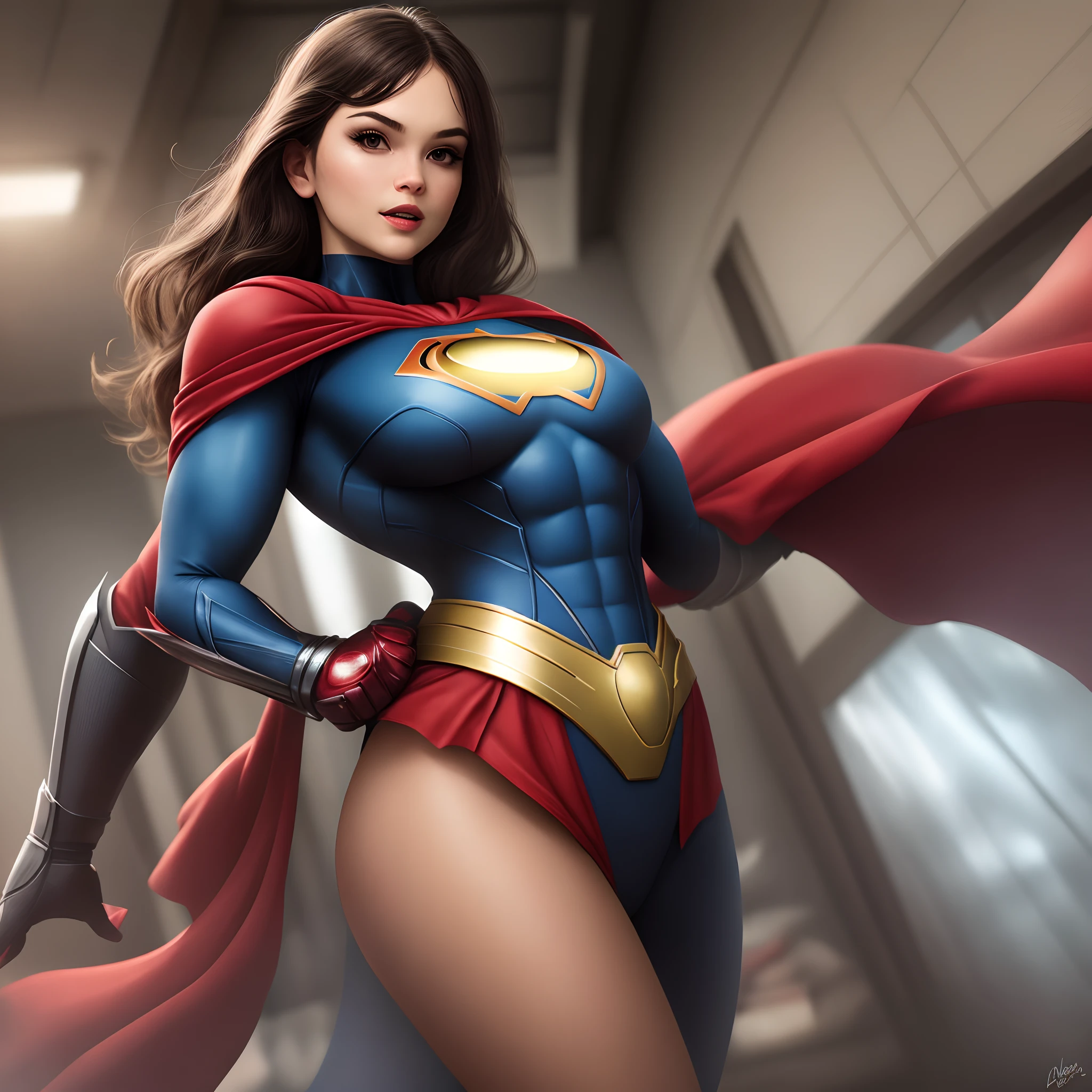 ((highest quality)), ((masterpiece)), (be familiar with), (High definition), (Realistic), (Realistic), (Best Shadow), Low contrast, (Complex:1.4), Side lighting, 8K, ((melissa Benoist)), ((SUPER GIRL)), Perfect Face、Detailed、(Accurate hand and finger depiction)、supergirl women、Blonde、Voluptuous body、big breasts、Narrow waist、Big Ass、Alluring、glamorous、Eyes closed、Mouth open、Anguished expression、Flushing、sweating、NSFW, ((Taking off panties:1.2)), vaginal sex, woman on top, from behind, real vagina, Vagina is wet, 1boy, 1penis, Thick penis, real penis, On the grass、in the deep forest、blue sky、Rear view