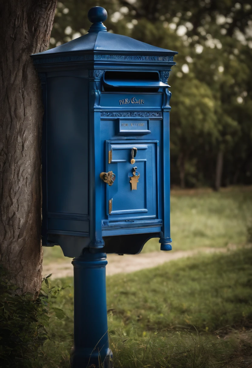 Beautiful blue mailbox