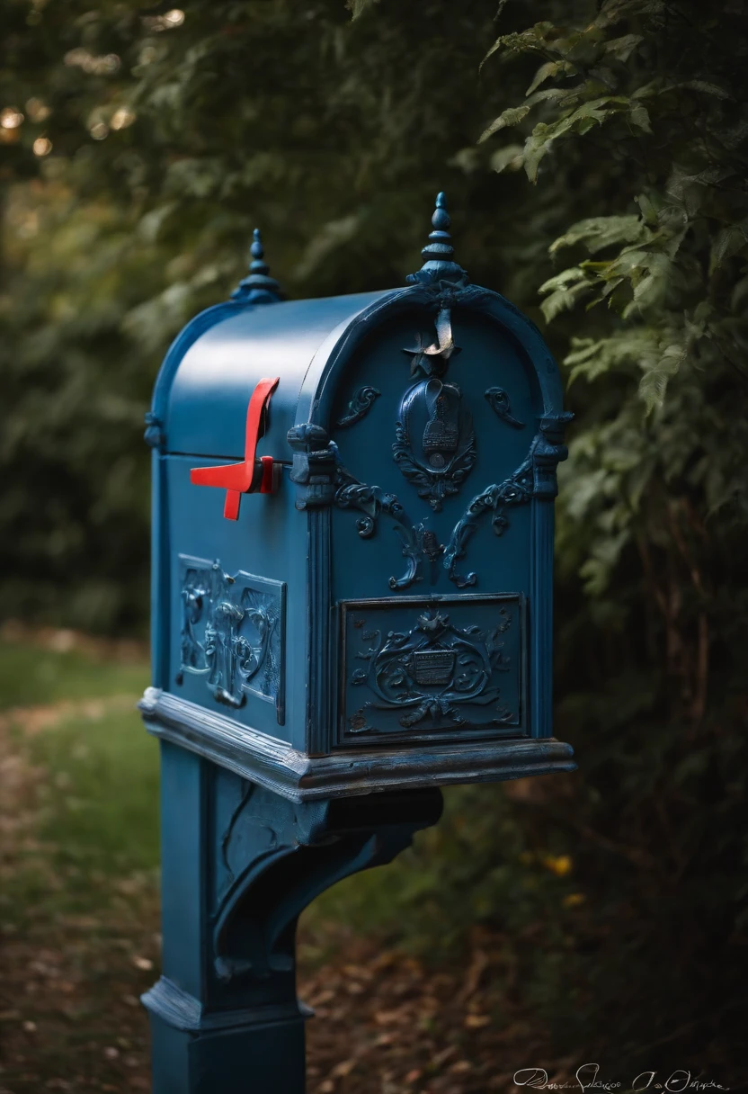 Beautiful blue mailbox