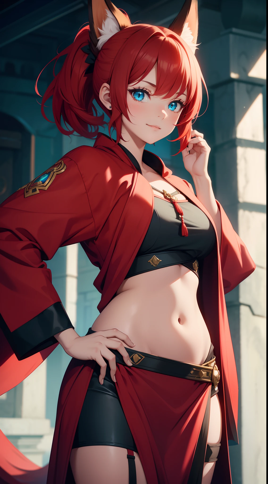 professional artwork, Intricate Details,(masterpiece, best quality), sharp focus, detailed painting, photorealistic lighting, trending on pixiv, red glowing eyes, asmodeusoutfit, underboob, smirk, blushing, dark, gloomy, dramatic lighting, fog, mist, god rays, fantasy landscape, day, sunny sky, castle, walking, girl, sexy, close up, red blood hair color, mature female,Beautiful Finger,Beautiful long legs,Beautiful body,Beautiful Nose,Beautiful character design, perfect eyes, perfect face, extremely detailed CG unreal engine 8k wallpaper, perfect lighting,Colorful, Bright_Front_face_Lighting, ultra high res,4K,ultra-detailed, photography, 8K, HDR, highres, (small boobs), rich detailed lips, rich detailed lipstick, beautiful detail eyes, (full body shot),
asaemon_sagiri, (solo:1.4)