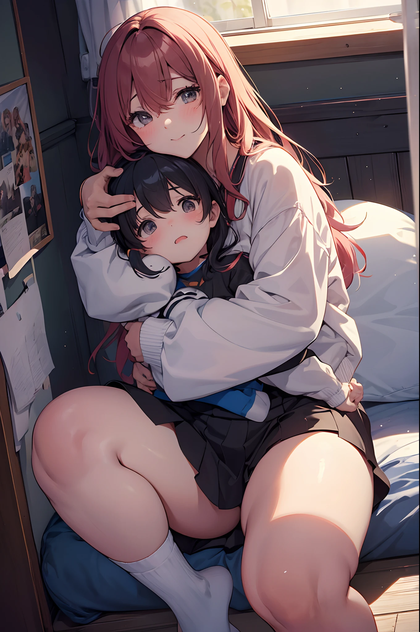 Unemployed big girl who has been withdrawn to her room for many years、Thick and soft puni puni thighs、Carrying a person who is severely bedridden and unable to get up２Eye-eyed girl